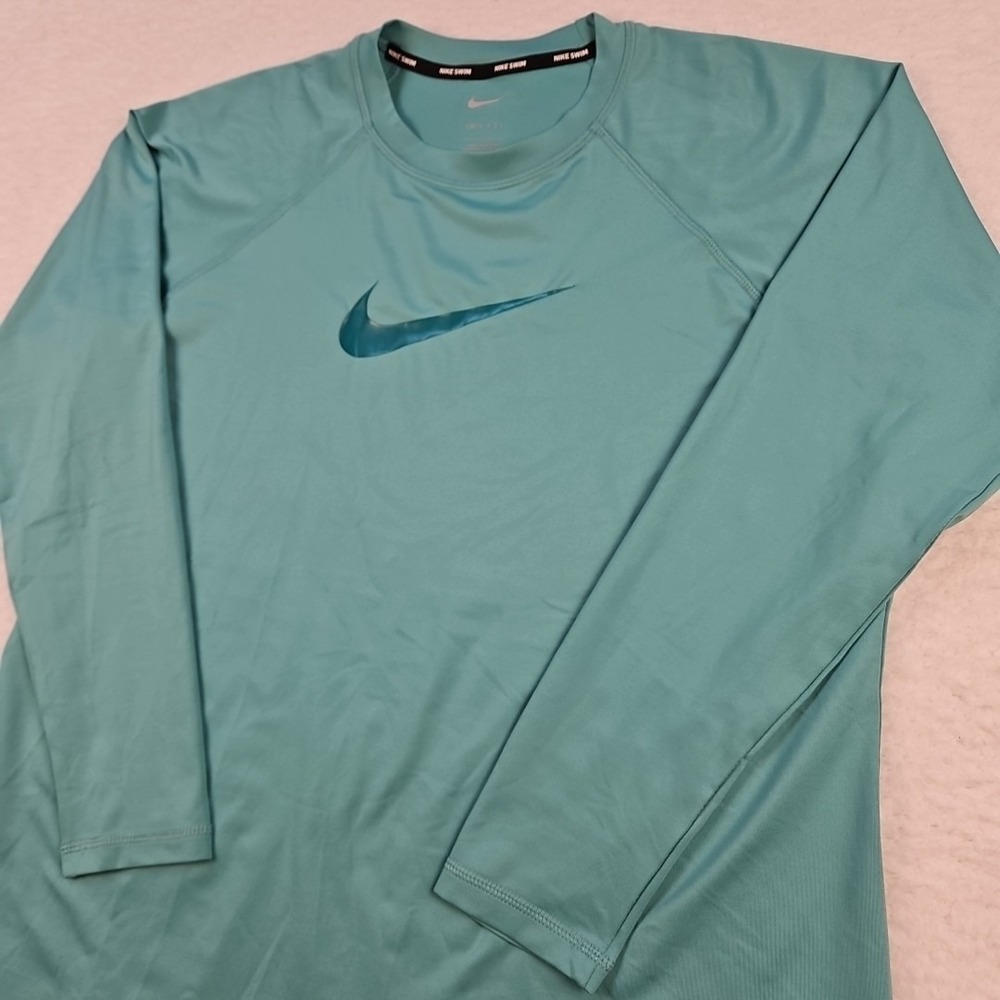 Nike Dri Fit Nike Swim Teal Shirt Women Long Sleeves Size 1X